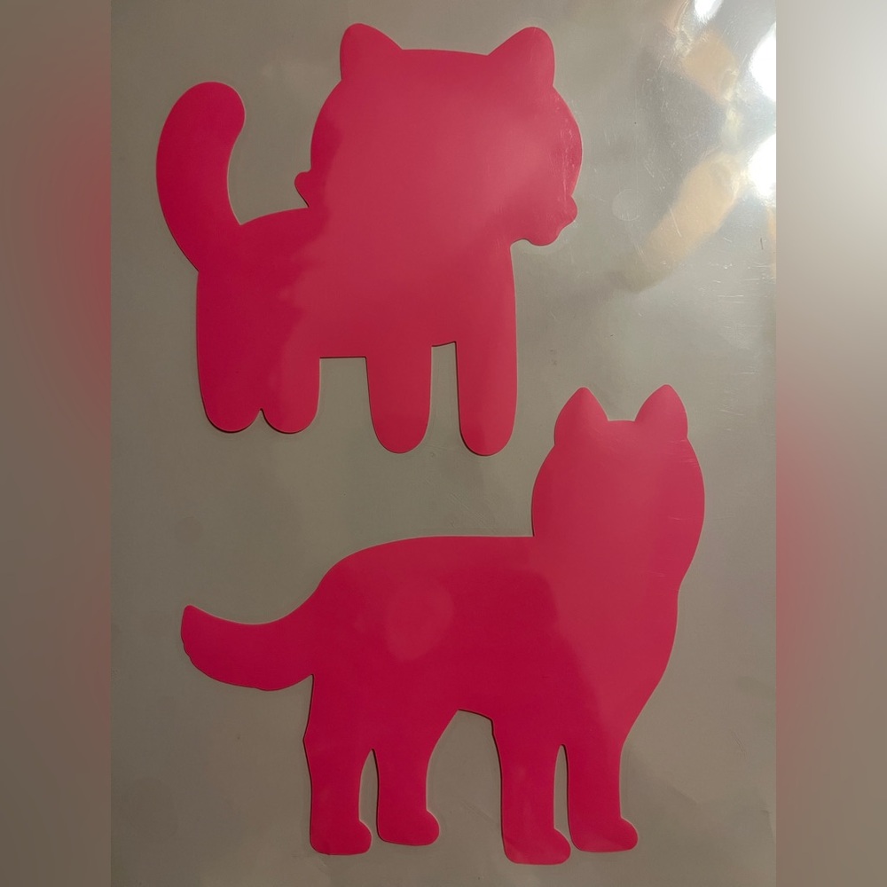 Pink Cat Silhouette Iron On Stickers
